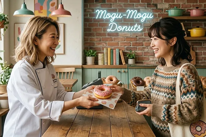 楽しそうに買い物をしている画像